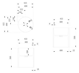 Подвесная раковина ABBER Stein AS2625 42см белый матовый